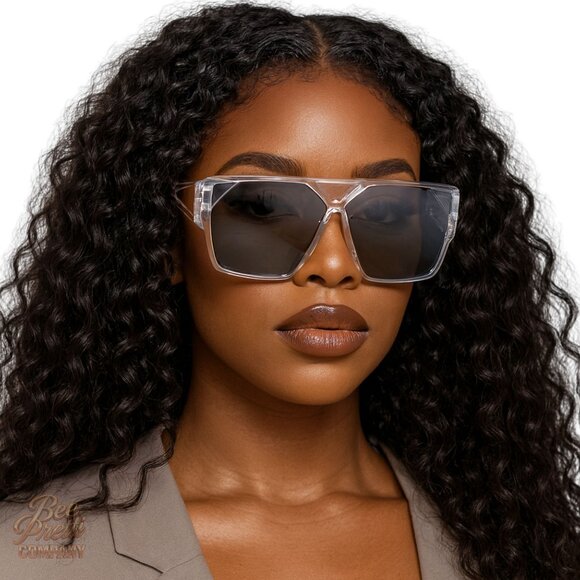 Futuristic Shield Sunglasses Oversized Geometric Frame Bold Cut Out Design - Picture 1 of 13